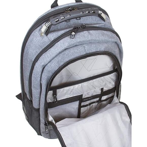 NEW Dejuno Commuter Backpack Checkpoint-Friendly 15.6 Laptop Pocket Heather Grey - Picture 4 of 11